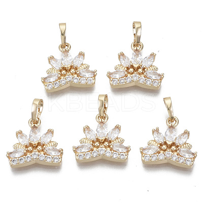 Brass Micro Cubic Zirconia Charms KK-N235-031A-1