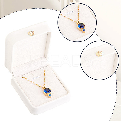 2Pcs PU Leather Necklace Pendant Gift Boxes LBOX-CL0001-01-1