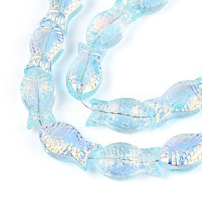 Transparency Electroplate Glass Beads Strands GLAA-T023-40A-03-1