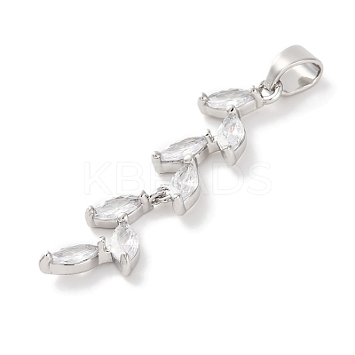Rack Plating Brass Micro Pave Cubic Zirconia Pendants KK-F881-01P-1