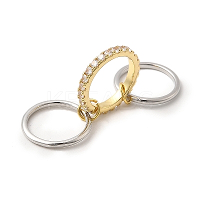 Brass Micro Pave Cubic Zirconia Finger Rings RJEW-P166-01A-01-1