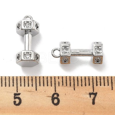 Brass Micro Pave Clear Cubic Zirconia Pendants KK-M102-46P-1