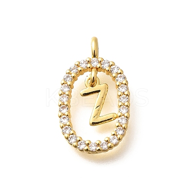 Brass Micro Pave Cubic Zirconia Pendants ZIRC-P123-01G-Z01-1