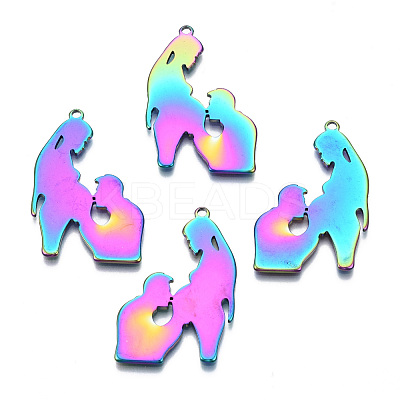 Ion Plating(IP) 201 Stainless Steel Pendants STAS-N098-068M-1