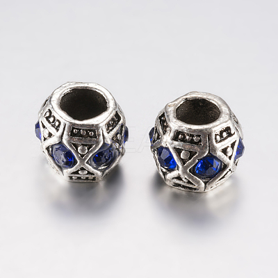 Tibetan Style Alloy Rhinestone European Beads PALLOY-F200-05B-1