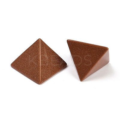 Synthetic Goldstone Orgonite Pyramid Display Decorations G-C186-07G-1