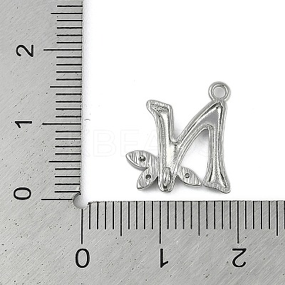 Brass Crystal Rhinestone Letter Links Connector Charms KK-S395-06P-N-1