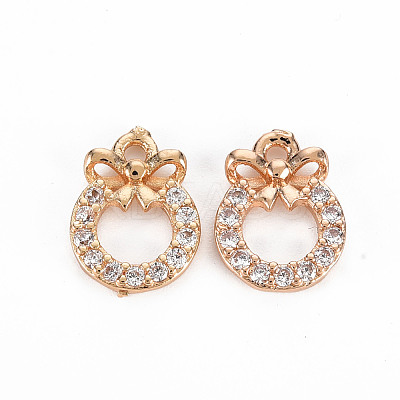 Rack Plating Brass Micro Pave Clear Cubic Zirconia Charms LS-KK-T060-14-RS-1