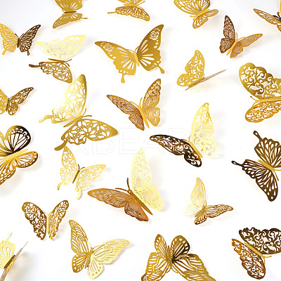 96Pcs 8 Styles PET 3D Butterfly Wall Stickers DIY-TA0013-12A-1