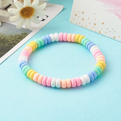 Handmade Polymer Clay Beads Stretch Bracelets for Kids BJEW-JB06487-02-1