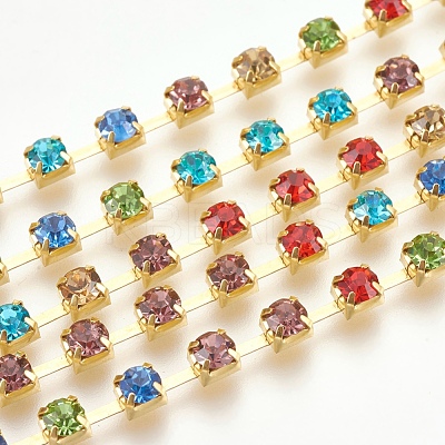 Brass Rhinestone Strass Chains CHC-S16-15C-1