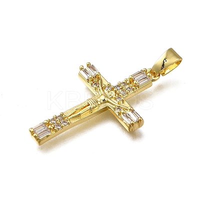 Brass Micro Pave Clear Cubic Zirconia Pendants LS-ZIRC-I070-058G-1