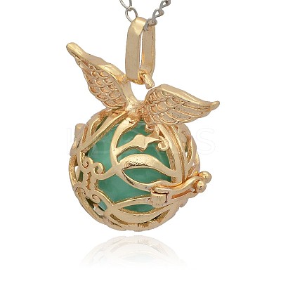 Golden Tone Brass Cage Pendants KK-J213-11G-1