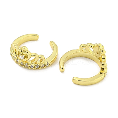 Brass Micro Pave Cubic Zirconia Cuff Earrings EJEW-C104-022G-1