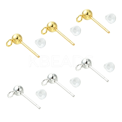 40Pcs 2 Colors 304 Stainless Steel Stud Earring Findings STAS-FS0001-57-1