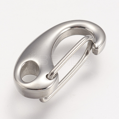 Tarnish Resistant 304 Stainless Steel Push Gate Snap Keychain Clasp Findings LS-STAS-F083-06P-1