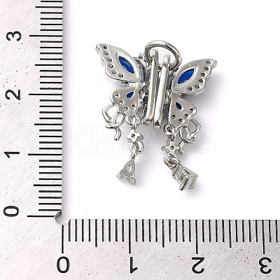 Brass Micro Pave Cubic Zirconia Slide Charms KK-G503-37P-02-1