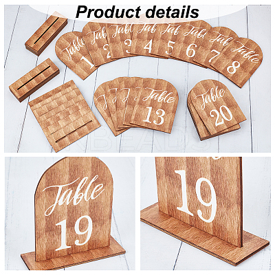 Arch Shaped Wooden Vertical Sign Holders ODIS-WH0057-02-1