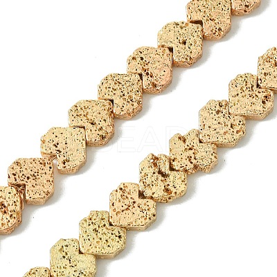 Electroplated Natural Lava Rock Beads Strands G-H303-A09-LG01-1