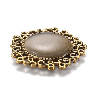 Hollow Retro Plastic Imitation Cat Eye Cabochons KK-Z004-01A-AG-1