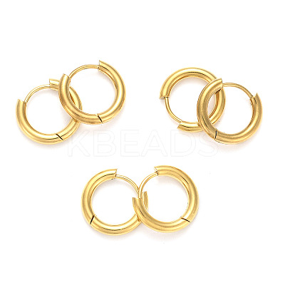 Ion Plating(IP) 304 Stainless Steel Huggie Hoop Earrings LS-EJEW-O087-06F-G-1