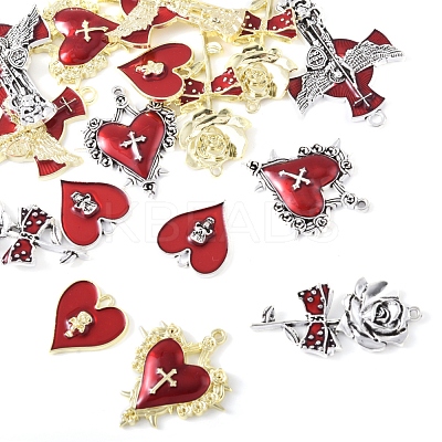 16Pcs 8 Styles Alloy Enamel Pendants FIND-FS0003-88-1