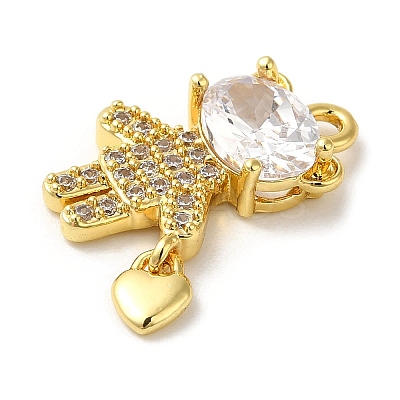Rack Plating Brass Cubic Zirconia Pendants KK-K274-05G-1
