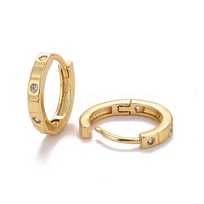 Clear Cubic Zirconia Hoop Earrings EJEW-E262-01G-1