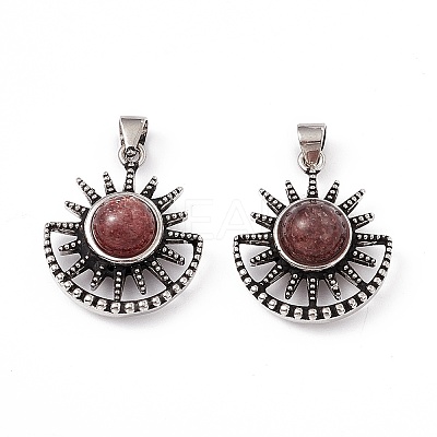 Natural Strawberry Quartz Pendants KK-A173-08AS-02-1