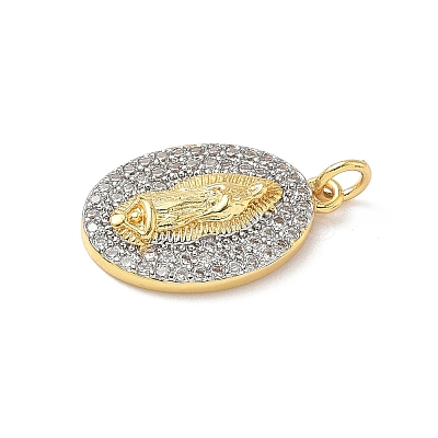 Brass Micro Pave Cubic Zirconia Pendants KK-D426-13B-G-1