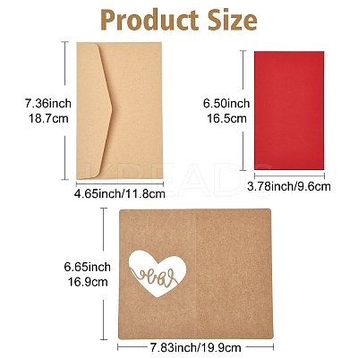 5 Bags Kraft Paper Greeting Cards AJEW-YW0001-50A-1