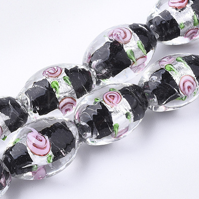 Handmade Silver Foil Glass Lampwork Beads X-LAMP-Q030-02A-1