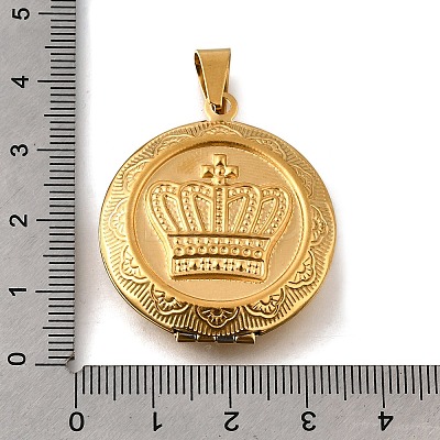 316 Stainless Steel Locket Pendants STAS-C123-04B-G-1