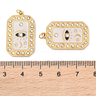 Ion Plating(IP) 304 Stainless Steel Rhinestone Enamel Pendants STAS-Q333-03G-1