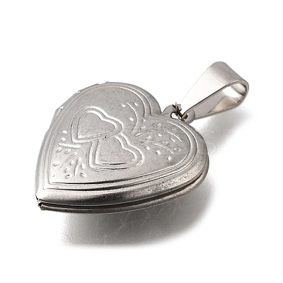 316 Stainless Steel Locket Pendants STAS-C123-02B-P-1