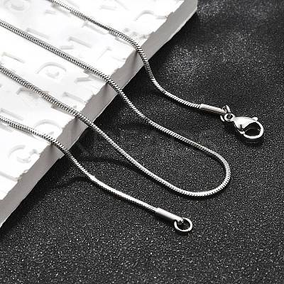 Non-Tarnish 304 Stainless Steel Square Snake Chain Necklaces NJEW-L173-005-P-1