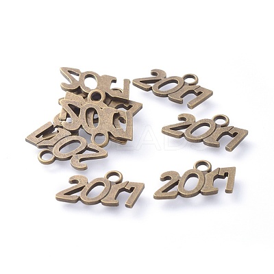 Birth Year 2017 Tibetan Style Alloy Pendants TIBEP-R341-13AB-FF-1