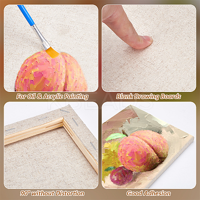 6Pcs Rectangle Wood Painting Linen Panels AJEW-WA0001-08-1