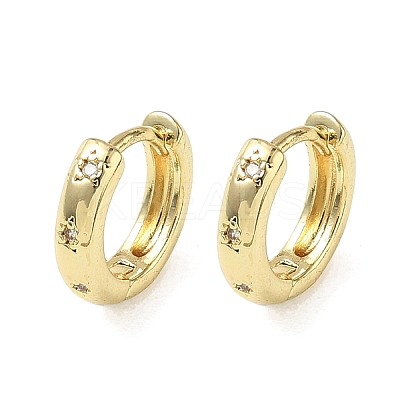 Brass Micro Pave Cubic Zirconia Hoop Earrings KK-CBA30C7-21G-1