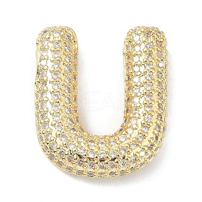 Rack Plating Brass Micro Pave Cubic Zirconia Pendants KK-Q790-01U-G-1