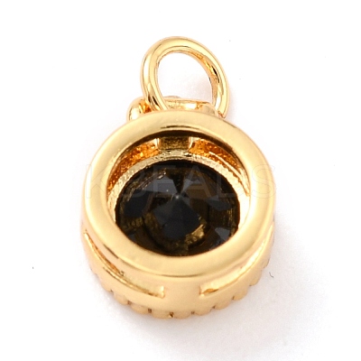 Real 18K Gold Plated Brass Inlaid Cubic Zirconia Charms ZIRC-L100-081G-04-1