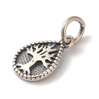 925 Sterling Silver Teardrop with Tree of Life Charms STER-K180-04AS-1
