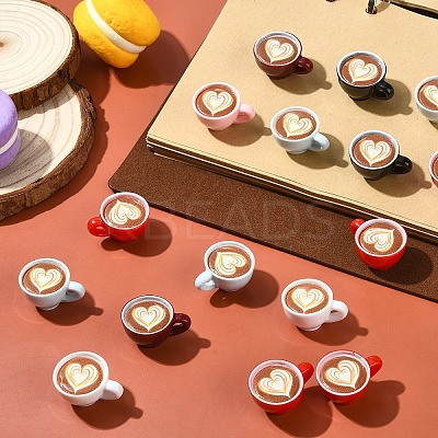 30Pcs 6 Colors Mini Coffee Cup Resin Display Decorations DJEW-YW0010-12-1