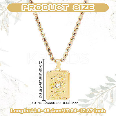 1Pc Brass with Cubic Zirconia Pendants Necklaces NJEW-LP0001-46F-G-1