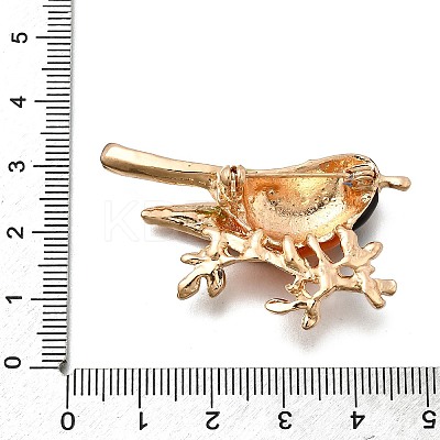 Bird Zinc Alloy Rhinstone Brooches JEWB-V001-04A-1