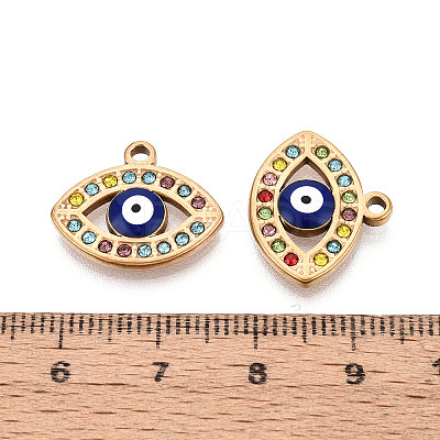 304 Stainless Steel Rhinestone Pendants STAS-N110-52B-G-1