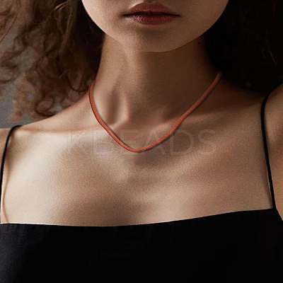 20Pcs 2MM Flat Faux Suede Cord Necklace Making with Findings NJEW-LP0007-08B-1