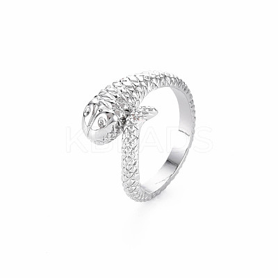 Snake Shape Rack Plating Alloy Cuff Rings RJEW-Q163-033B-RS-1