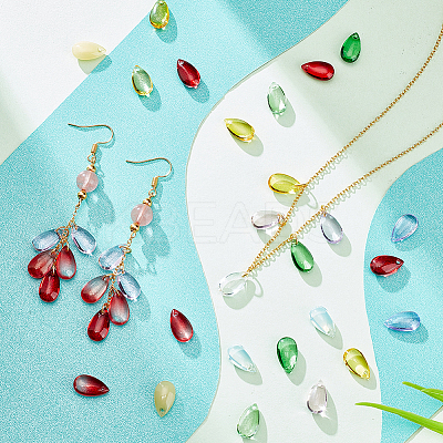 120Pcs 12 Colors Imitation Gemstone Glass Pendants GLAA-GA0001-49-1