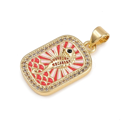 Brass Micro Pave Cubic Zirconia Pendants KK-D424-21B-G-1